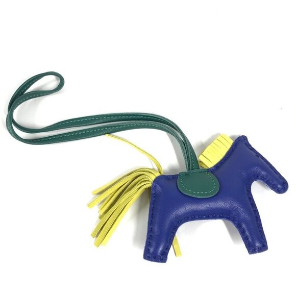 HERMES Rodeo PM Bag Charm Horse Cheval charm Anyo Miro blue/Yellow x Green - Picture 2 of 10